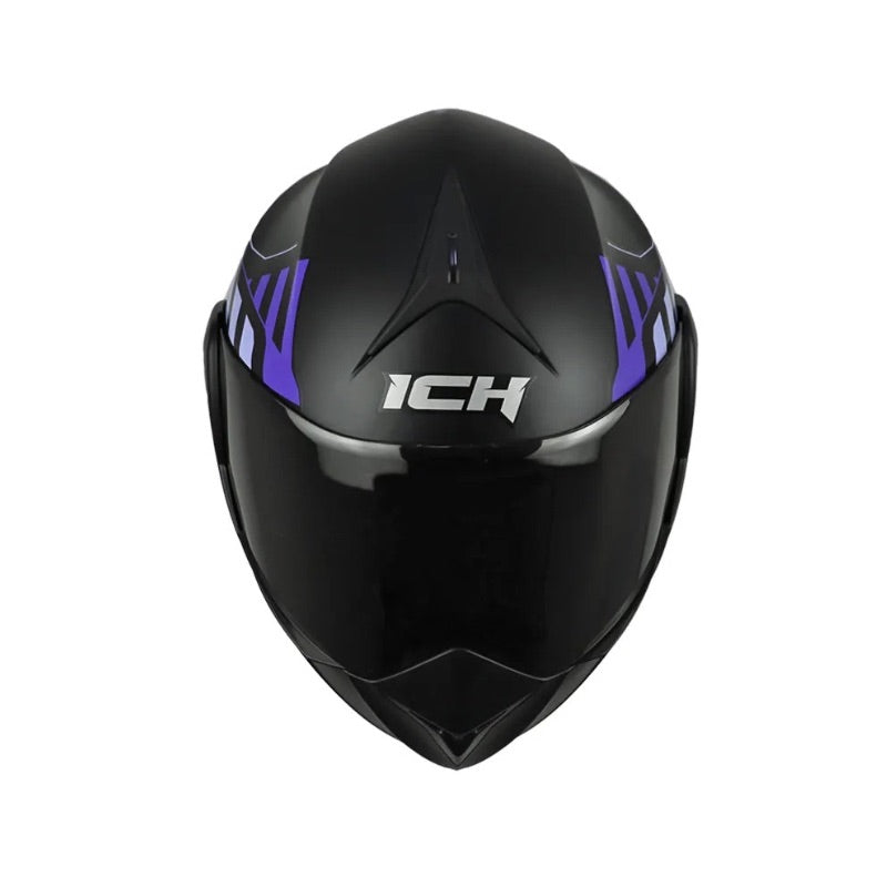 CASCO ICH-3110DV CICU MATE NEGRO MORADO VISOR HUMO