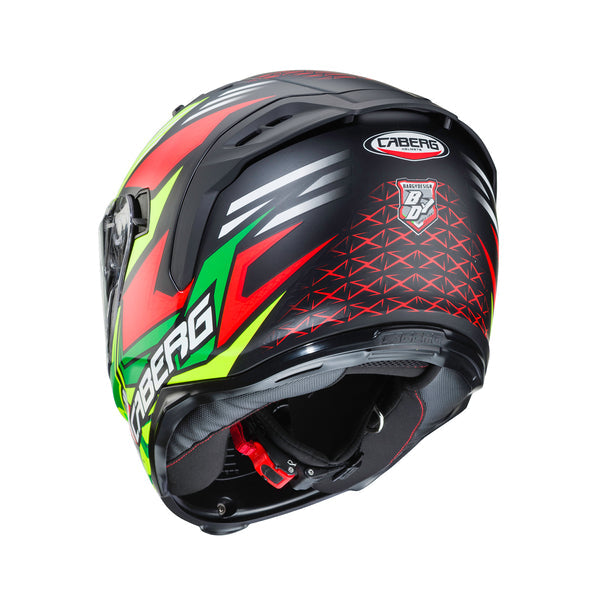 CASCO CABERG AVALON GIGA MATE NEGRO AMARILLO NEON ROJO