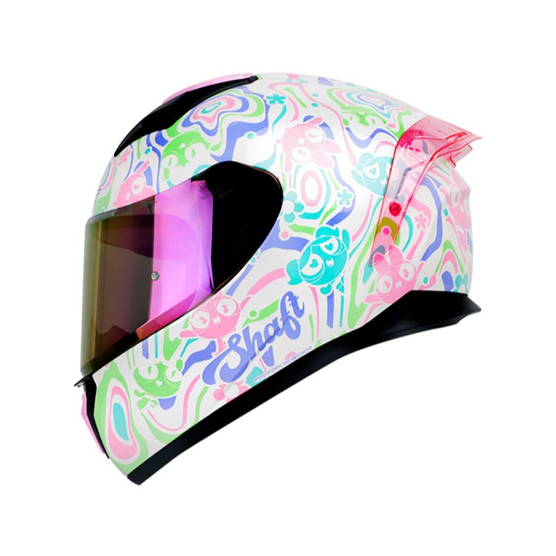 CASCO SHAFT SH-582SP POWERPUFF BLANCO MORADO VISOR IRIDIUM