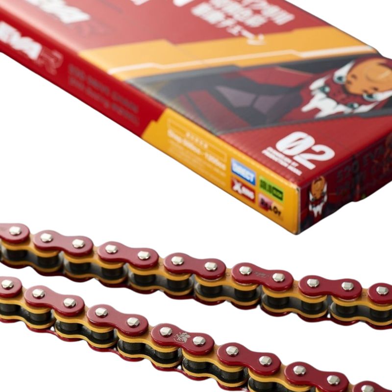 CADENA DID 520EVA-02-120ZB XRING ROJO NARANJA
