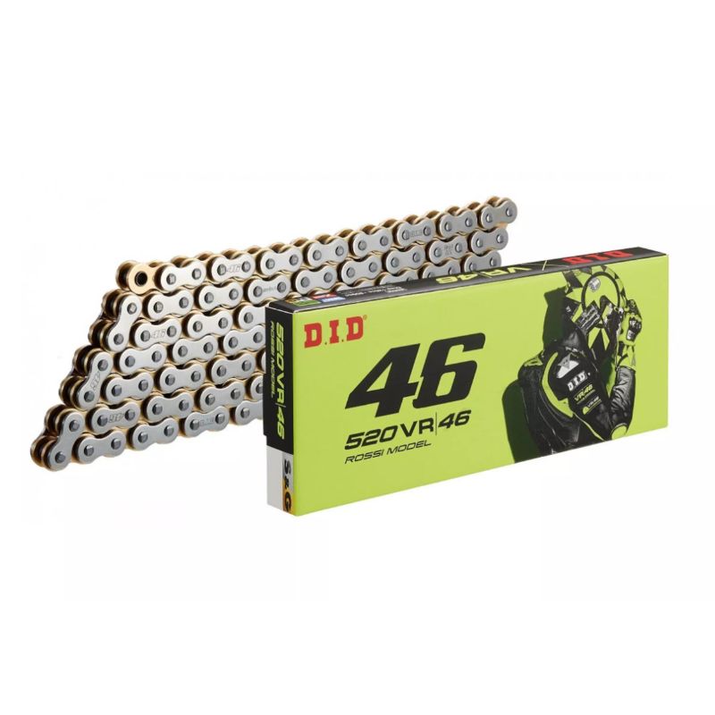 CADENA DID VR46 520VR46-120 XRING PLATA/DORADA