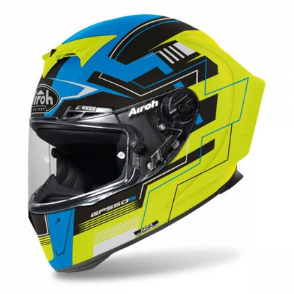 CASCO AIROH GP550 S CHALLENGE AZUL AMARILLO