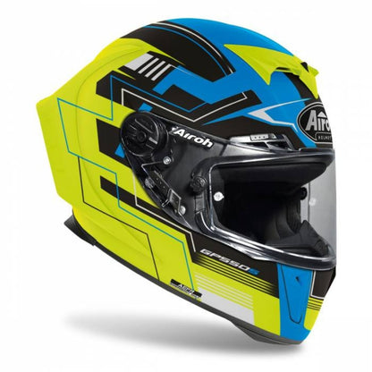 CASCO AIROH GP550 S CHALLENGE AZUL AMARILLO