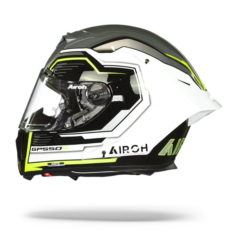 CASCO AIROH GP550 S RUSH BLANCO AMARILLO NEGRO