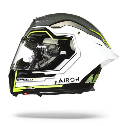 CASCO AIROH GP550 S RUSH BLANCO AMARILLO NEGRO