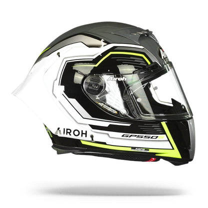 CASCO AIROH GP550 S RUSH BLANCO AMARILLO NEGRO