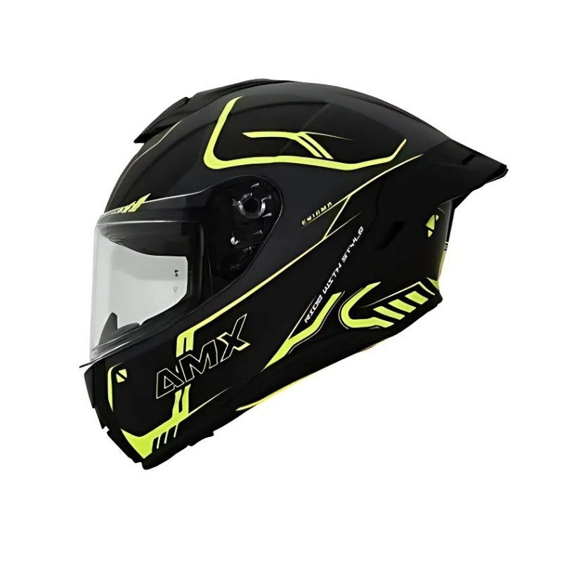 CASCO AMX STREAM ENIGMA MATE NEGRO VERDE NEON