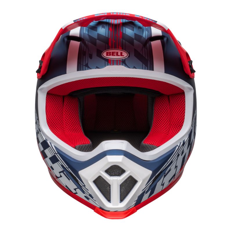 CASCO BELL MX9 MIPS OFFSET MATE AZUL BLANCO