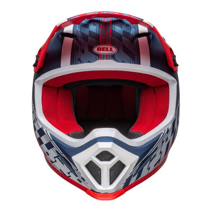 CASCO BELL MX9 MIPS OFFSET MATE AZUL BLANCO