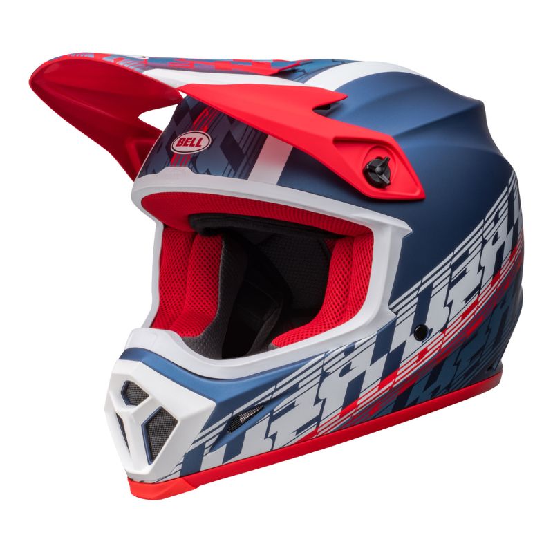 CASCO BELL MX9 MIPS OFFSET MATE AZUL BLANCO