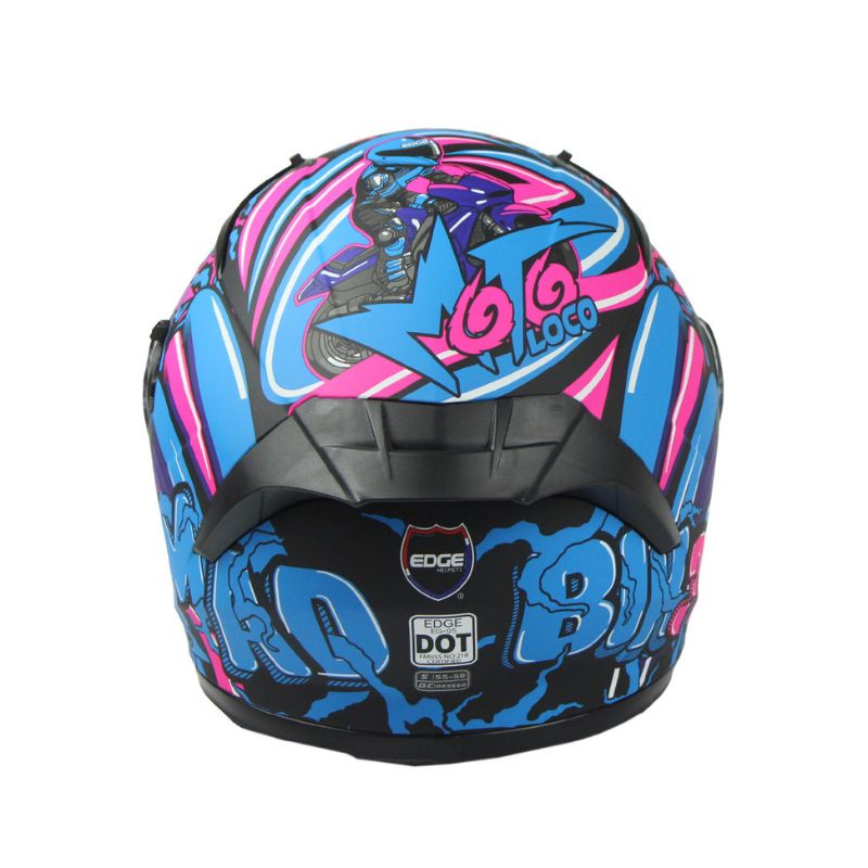 CASCO EDGE DENVER MOTOLOCO MATE NEGRO AZUL