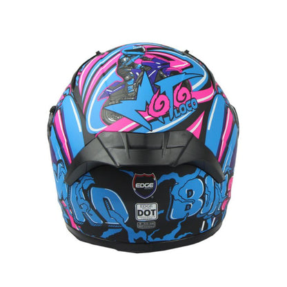 CASCO EDGE DENVER MOTOLOCO MATE NEGRO AZUL
