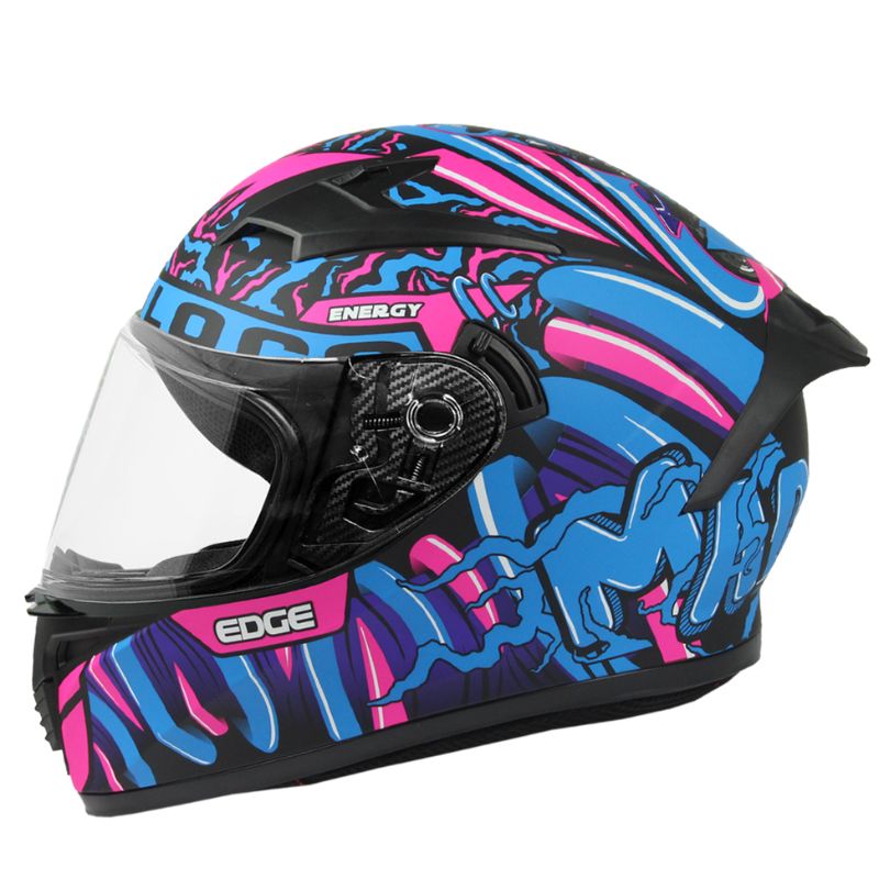 CASCO EDGE DENVER MOTOLOCO MATE NEGRO AZUL