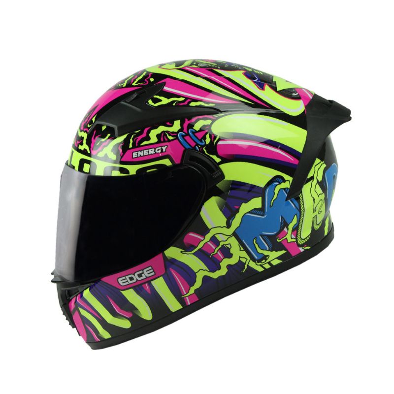 CASCO EDGE DENVER MOTOLOCO NEGRO AMARILLO NEON