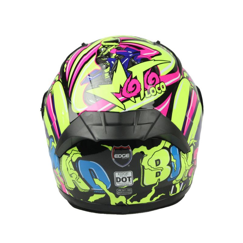 CASCO EDGE DENVER MOTOLOCO NEGRO AMARILLO NEON
