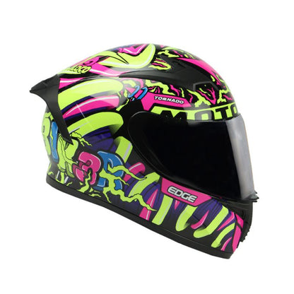 CASCO EDGE DENVER MOTOLOCO NEGRO AMARILLO NEON