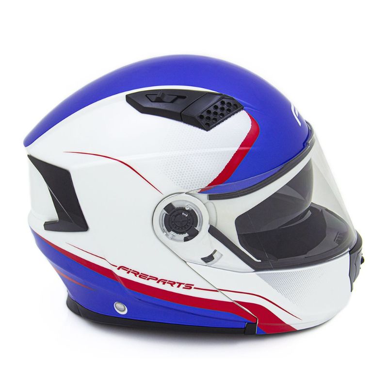 CASCO FIREPARTS AIRWAVE 860D BLANCO AZUL ROJO