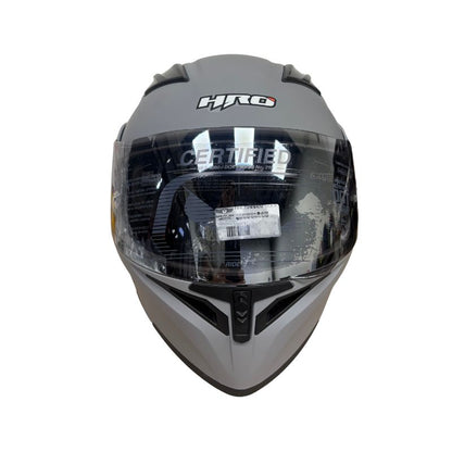 CASCO HRO HRO-3400DV SOLID MATE GRIS CLARO NEGRO VISOR PLATA