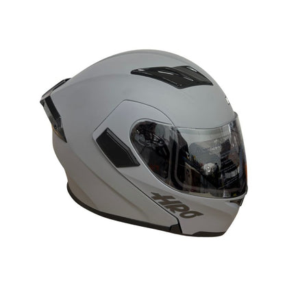 CASCO HRO HRO-3400DV SOLID MATE GRIS CLARO NEGRO VISOR PLATA