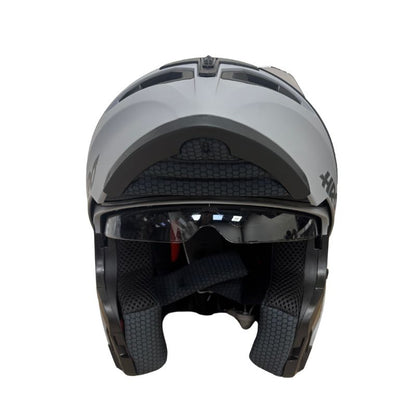 CASCO HRO HRO-3400DV SOLID MATE GRIS CLARO NEGRO VISOR PLATA