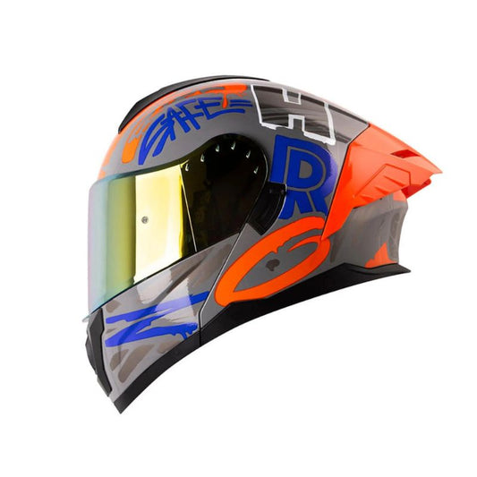 CASCO HRO HRO-3480DV EVO TAGS GRIS NARANJA NEON IRIDIUM