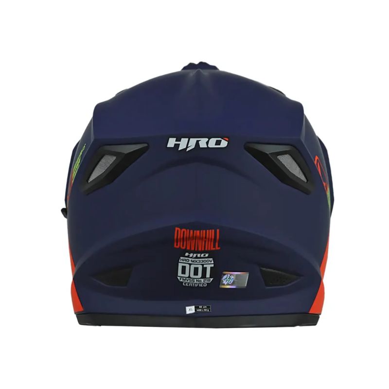 CASCO HRO HRO-MX330DV DOWNHILL MATE AZUL OSCURO NARANJA NEON