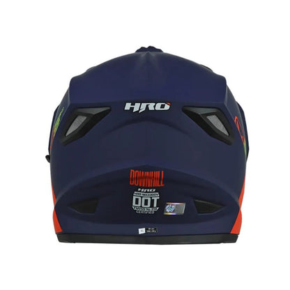 CASCO HRO HRO-MX330DV DOWNHILL MATE AZUL OSCURO NARANJA NEON