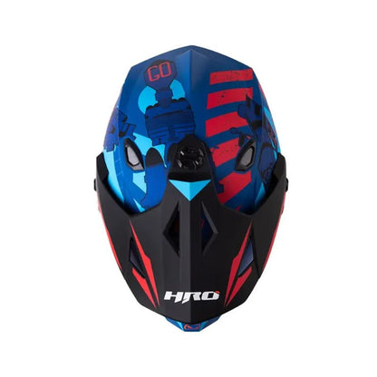 CASCO HRO HRO-MX330DV SPACE RACE MATE AZUL ROJO IRIDIUM