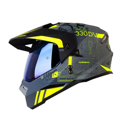 CASCO HRO HRO-MX330DV SPACE RACE MATE GRIS OSCURO AMARILLO