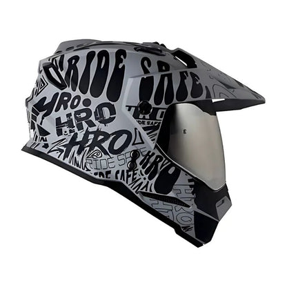 CASCO HRO HRO-MX330DV WRITTER MATE GRIS NEGRO VISOR PLATA