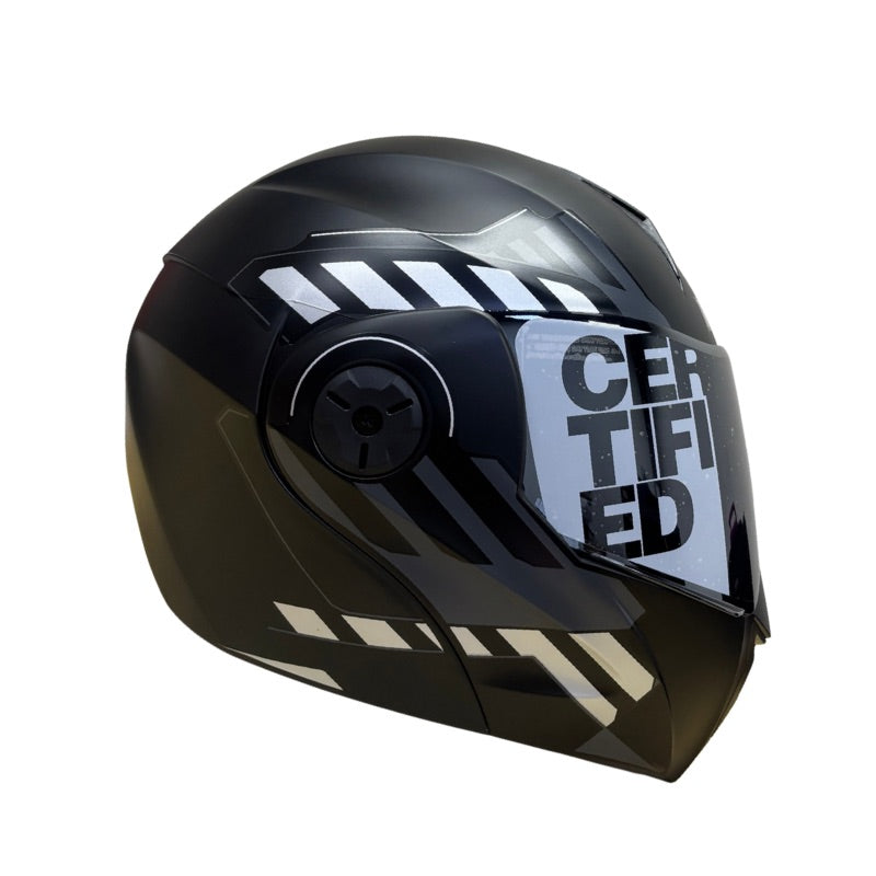 CASCO ICH-3110DV CICU NEGRO BLANCO VISOR PLATA
