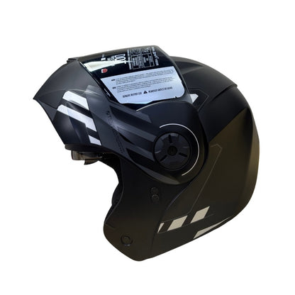 CASCO ICH-3110DV CICU NEGRO BLANCO VISOR PLATA