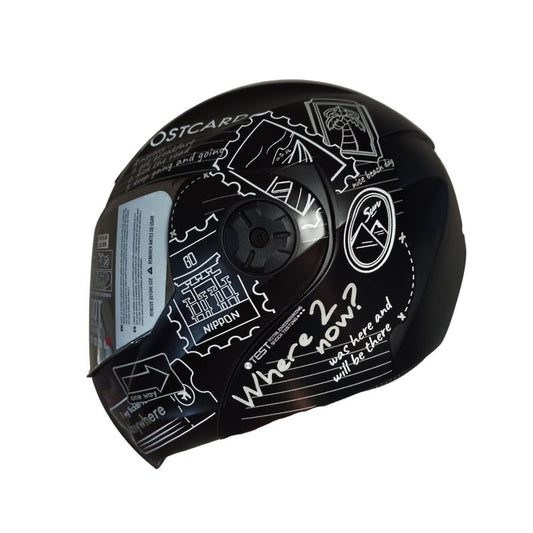 CASCO ICH-3110DV WHERE TO NEXT MATE NEGRO BLANCO VISOR PLATA