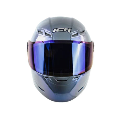 CASCO ICH-501SP SOLID CAMALEON GRIS VISOR AZUL