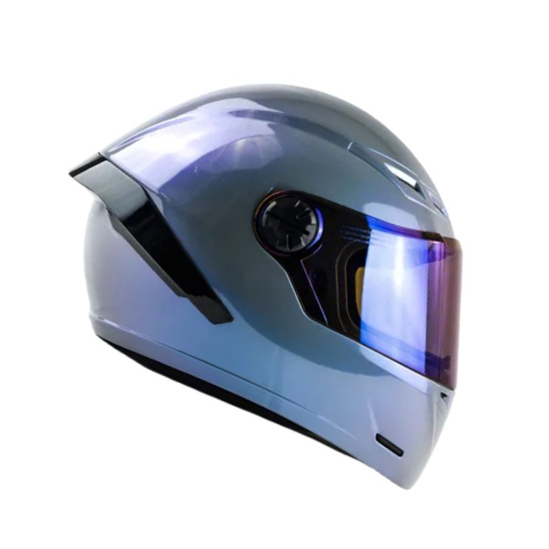 CASCO ICH-501SP SOLID CAMALEON GRIS VISOR AZUL