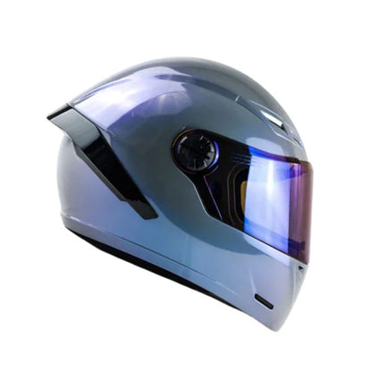 CASCO ICH-501SP SOLID CAMALEON GRIS VISOR AZUL