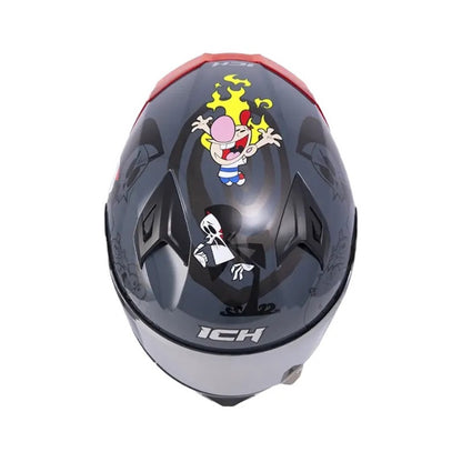 CASCO ICH-503 BILLY Y MANDY GRIS OSCURO GRIS VISOR PLATA