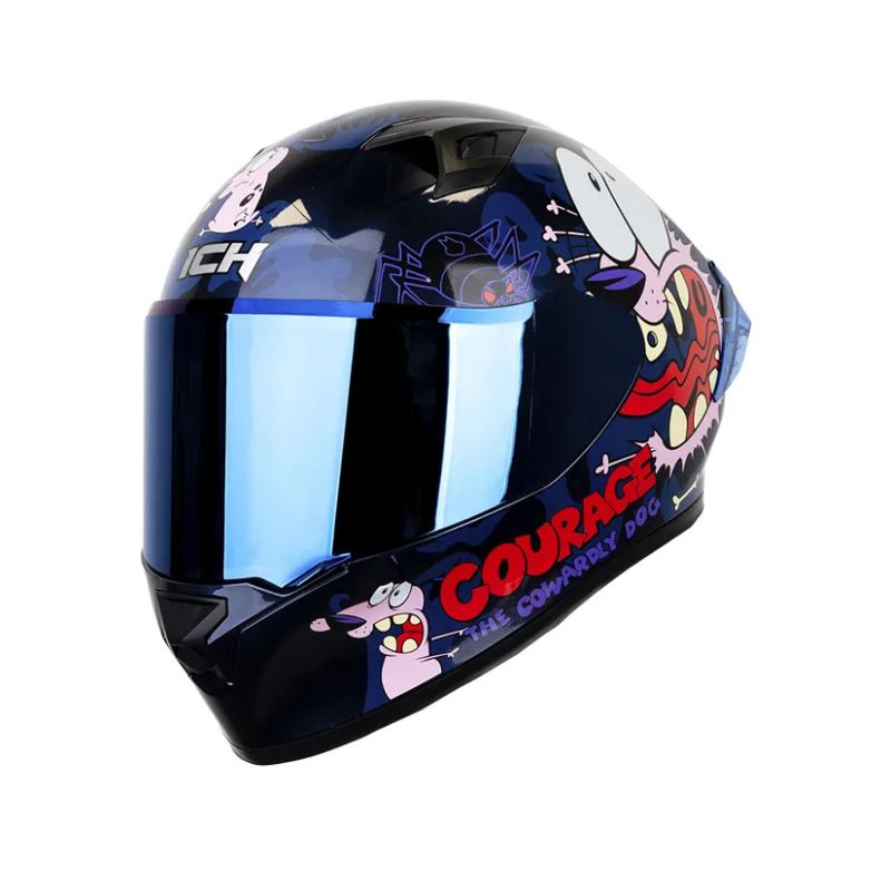 CASCO ICH-503SP BRAVE AZUL OSCURO ROSA VISOR AZUL