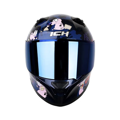 CASCO ICH-503SP BRAVE AZUL OSCURO ROSA VISOR AZUL