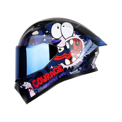 CASCO ICH-503SP BRAVE AZUL OSCURO ROSA VISOR AZUL