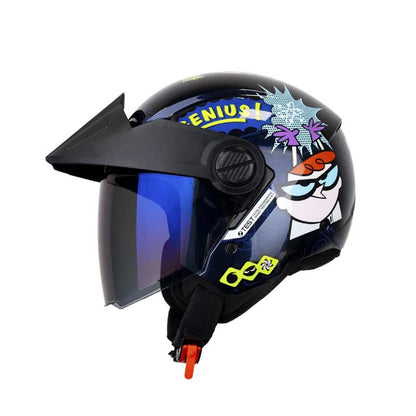 CASCO ICH ICH-102 DEXTERS LAB AZUL OSCURO VISOR AZUL