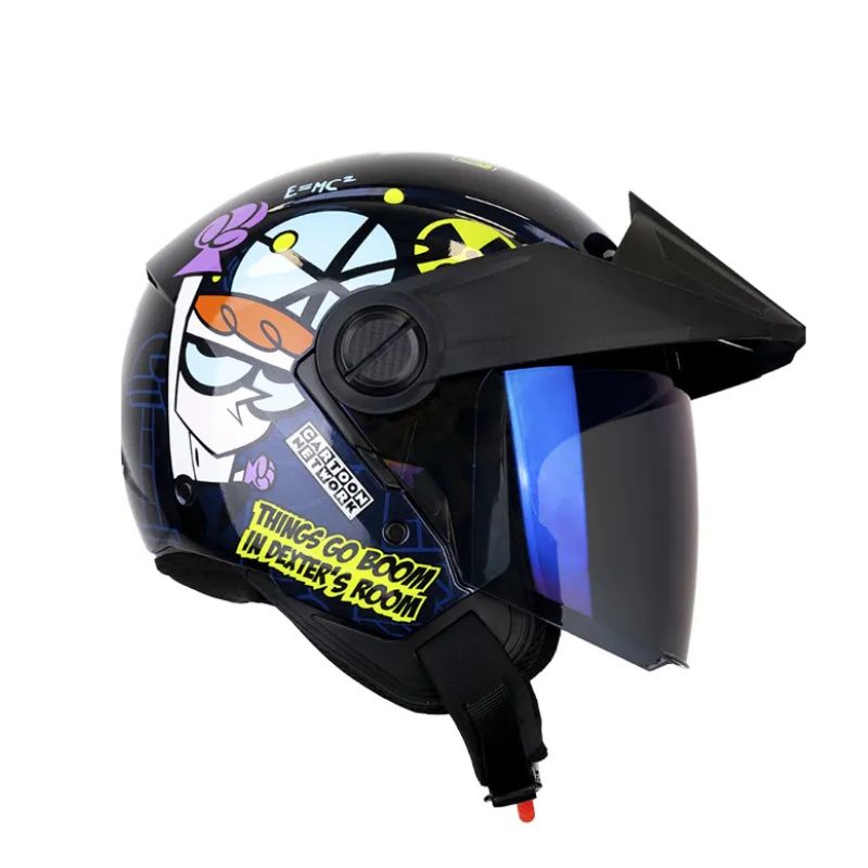 CASCO ICH ICH-102 DEXTERS LAB AZUL OSCURO VISOR AZUL