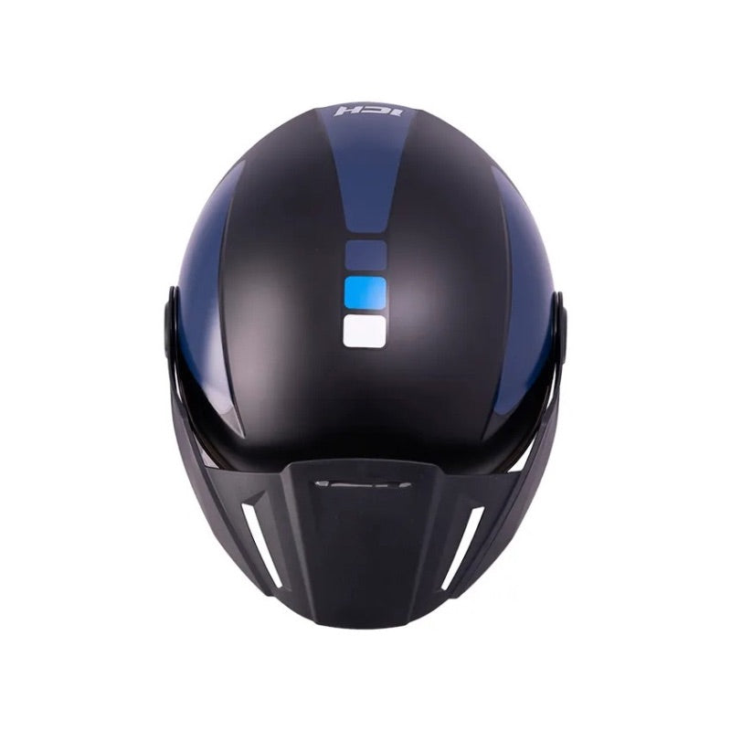 CASCO ICH ICH-102 FLAGGER MATE NEGRO AZUL VISOR HUMO