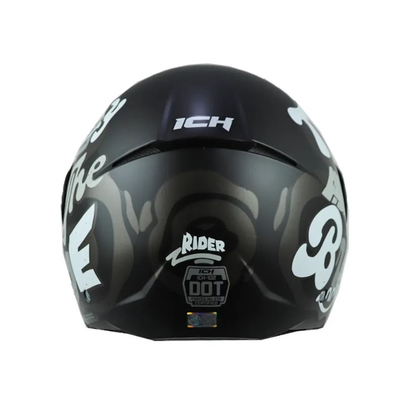 CASCO ICH ICH-102 RIDER MATE NEGRO BLANCO VISOR HUMO