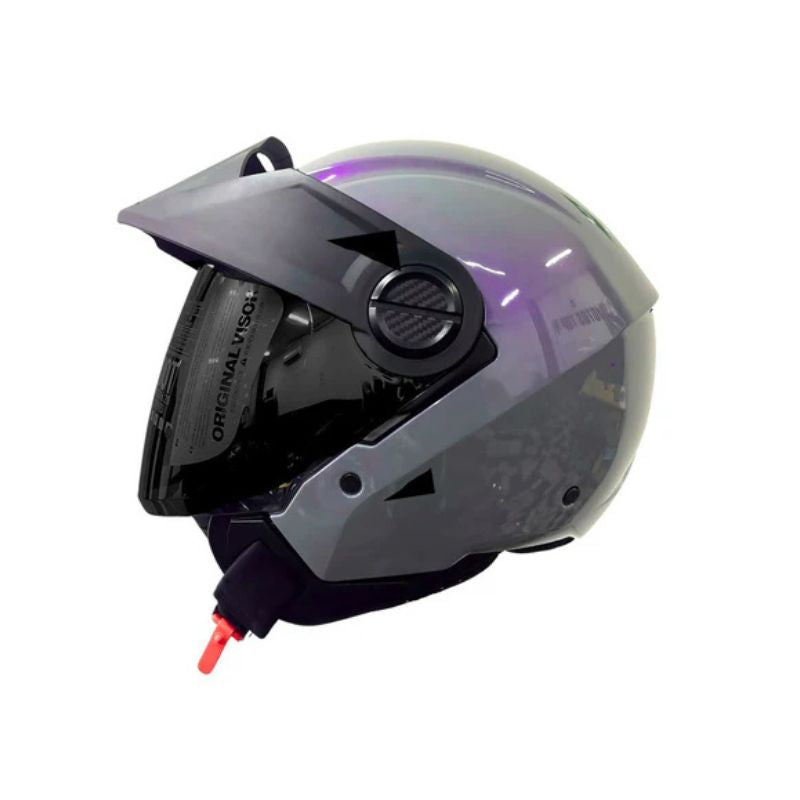CASCO ICH ICH-102 SOLID CAMALEON PLATA VISOR HUMO