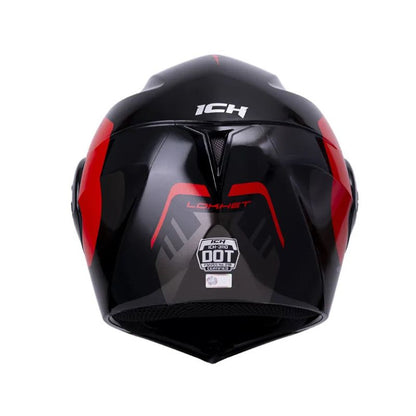 CASCO ICH ICH-3110DV LOKHET NEGRO ROJO VISOR HUMO