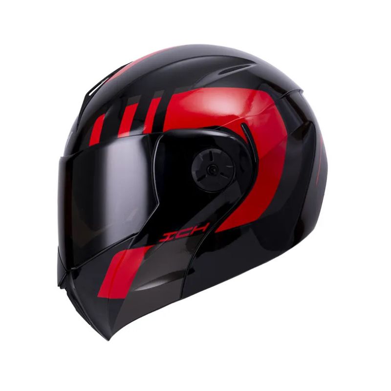 CASCO ICH ICH-3110DV LOKHET NEGRO ROJO VISOR HUMO
