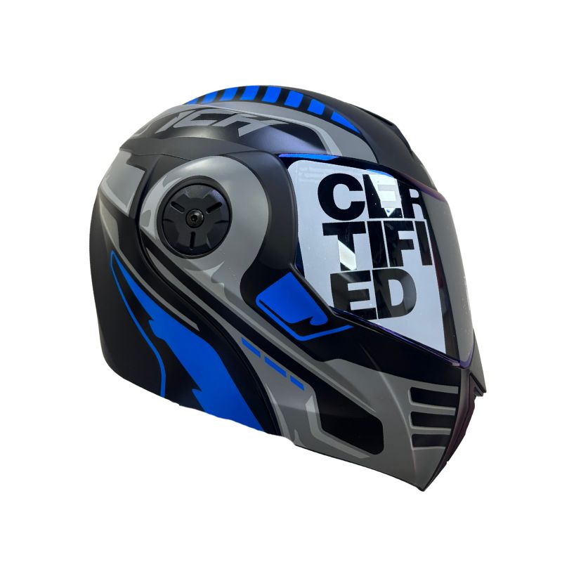 CASCO ICH ICH-3110DV ROBOTO MATE NEGRO AZUL VISOR AZUL