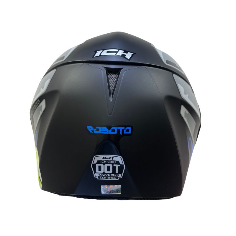 CASCO ICH ICH-3110DV ROBOTO MATE NEGRO AZUL VISOR AZUL
