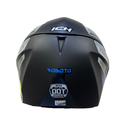 CASCO ICH ICH-3110DV ROBOTO MATE NEGRO AZUL VISOR AZUL